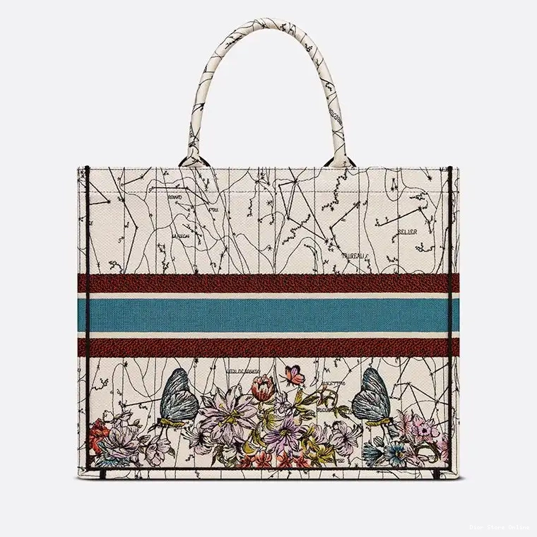 Cheap Constellation Tote Canvas Dior Motif White Book 0416 Hot Sale